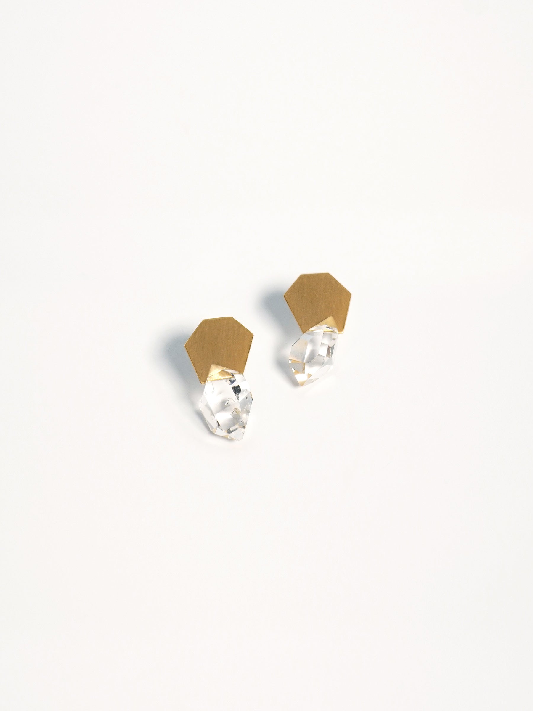 HERKIMER DIAMOND QUARTZ_CLASH_Pierced Earrings – talkative